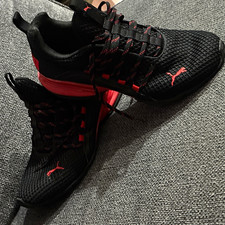 PUMA Speedcat Mens Black/Red Low Top Lace-Up ...