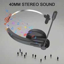 US Trucker Headset Wireless Bluetooth 6.0 AI Noise Cancelling Mic For Phones PC