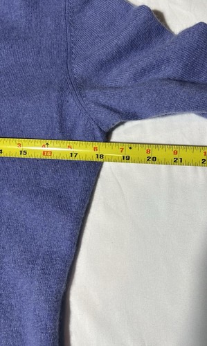 Charter Club Kaschmir Pullover Damen mittelblau eng Strick klassisch 2-fädig - Bild 5 von 8