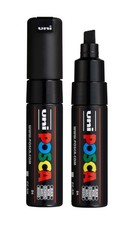 uni PC-8K Water-Based Paint Markers, Broad Tip 8mm , Black, 2 Count
