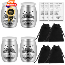 AIOMOB 4 Set Small Urns for Ashes Cremation mini, 4 Tree of Life
