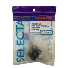 SELECTA SS208B-BG Bat Toggle Switch DPDT ON-OFF-(ON) 15A 3/4 hp Power 125/250VAC