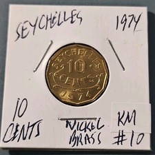 SEYCHELLES 10 Cents 1974 - Nickel-Brass - Elizabeth II (KM.#10)