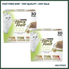 Purina Fancy Feast Classic Pate Food, Wet Cat Food, Poultry  Beef, 3oz, 60 P