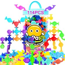 114pcs Suction Toys Bath Toys for Kids Toddlers Family Game - Fidget Sensory ...
