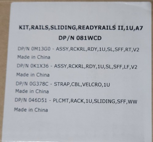 Dell 081WCD Kit, Sliding Rails, ReadyRails II, 1U, A7 (New) - Afbeelding 2 van 7