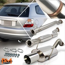 For 02-05 Honda Civic Si EP3 K20A 4" Rolled Muffler Tip S.S Catback Exhaust Pipe
