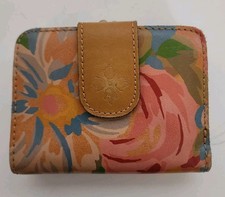 Patricia Nash Iberia Citrus Rose leather Kiss Lock Bi-fold wallet