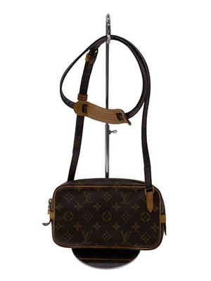 LOUIS VUITTON Pochette Marly Bandouliere, Monogram Canvas, PVC, Brown