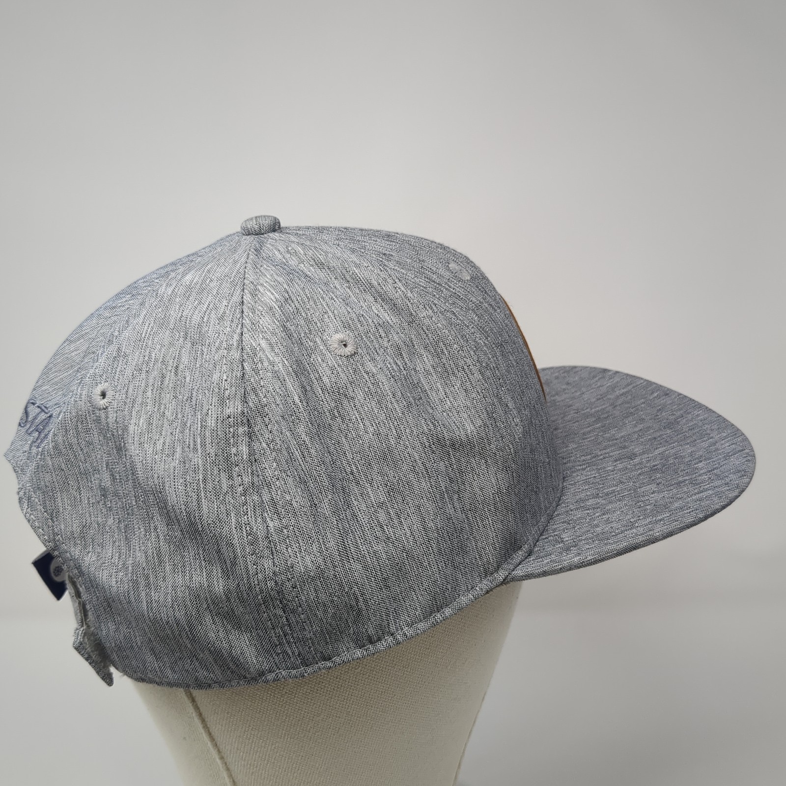 Logo Leather Patch Staff Strapback Hat Gray One S… - image 5