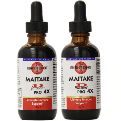 Mushroom Wisdom Maitake D-Fraction Pro 4X   60 ml Liquid   Pack of 2