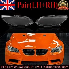 L+R Headlight Lens Cover Lampshade For BMW E92 Coupe E93 Cabrio M3 2006-2009