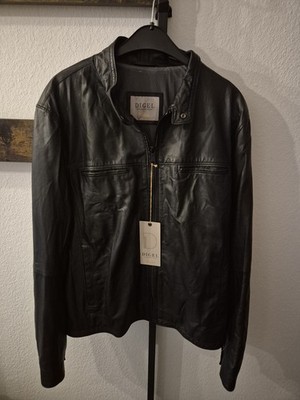 Digel Dobber Herren Lederjacke Jacke Gr. 50 Schwarz Uni Jacke Männer Leder