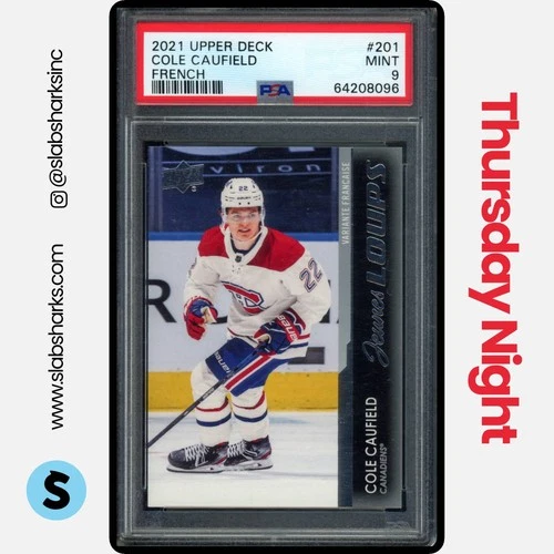 2021 UPPER DECK #201 COLE CAUFIELD FRENCH YOUNG GUNS RC ROOKIE PSA 9