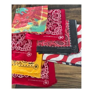 Vintage Hav-A-Hank Bandanas Lot of 7 1970s-90s USA Made Cotton Paisley Tie-Dye