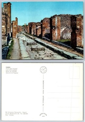 Pompeii Italy Vicolo Augustali Ancient Roman Ruins Vintage Postcard