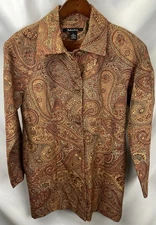 Madison Studio Women’s 8 Brocade Lightweight Paisley Long Coat Jacket