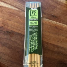 TAKUMI ~ Size #10.5/6.5mm 4 Clover Bamboo Double Point Knitting Needles 7" Long
