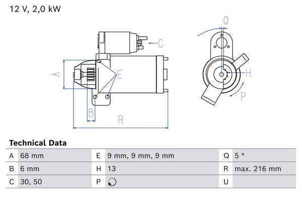 Bosch Anlasser Starter 1.8 Kw FüR Bmw X3 Xdrive20D Sdrive18D 3Er Touring 320D-image