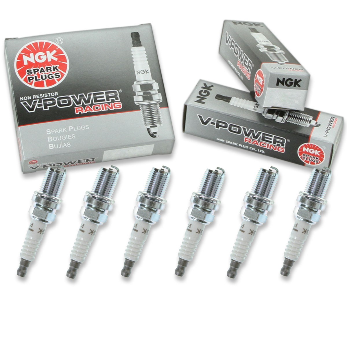 6pcs NGK 5238 V-Power Racing R5671A-9 Inboard Marine Spark Plug Tune Up Kit cm
