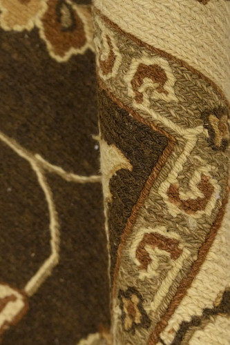 5x7 Partially Hand-Woven Brown Floral Sumak Rug Oriental Farmhouse Carpet - Picture 13 of 15