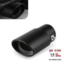Car Exhaust Pipe Muffler, 5.51" Long 2.48"-3.35" Stainless 1 PC Black Straight
