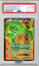 2012 Pokemon B&W Dragons Exalted RAYQUAZA EX Full Art Holo #123 PSA 8 NM-MT