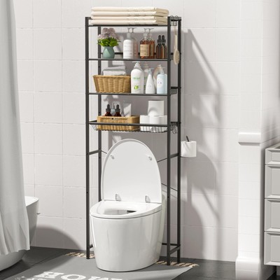 Over The Toilet Storage Rack, 4-Tier Storage Rack Toilet Adjustable Shelf Rac...