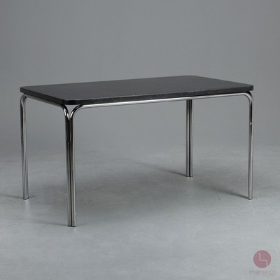 Thonet 1033 Esstisch 130 x 78 cm Schwarz Schreibtisch Tisch verchromt Vintage