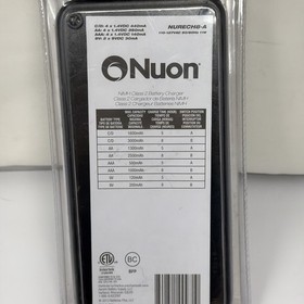 NUON NiCd NiMH Battery Charger For 5 Different Type Batteries NURECH8-A / SEALED