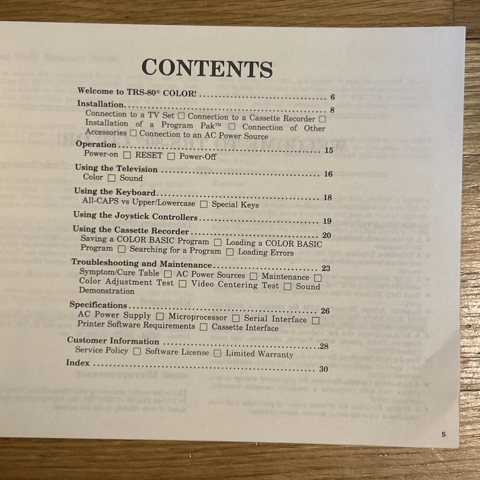 1980 Vintage Original TRS-80 Color Computer Operation Manual Catalog No. 26-3002 - Image 4 of 4