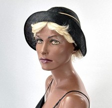 30s Vintage Brimmed Hat 20s Cloche Fine Straw 22 Jaunty Golden Glow