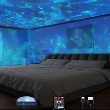 LED Projector Night Light with Remote Water Ripple Ocean Wave Lamp Home Decor