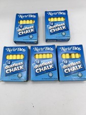 Lot of 5 Boxes Chalk Kurtz Bros Dustless Yellow Vintage School board