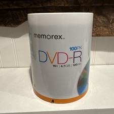 Memorex DVD-R 100 Pack 4.7 GB Up To 16X Speed 120 Min Video Sealed New