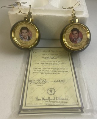 Elvis Presley Bradford Editions 1999 Ornament Hound Dog And Teddy Bear