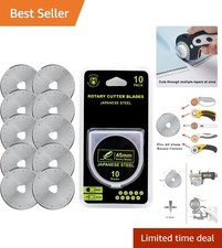 45mm Rotary Cutter Blades 10 Pack - Sharp Japanese Steel for Crafts  Quilting
