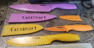 Cuisinart 3pc Knife Set With Matching Blade Covers.  Paring, Chef, and Serrated