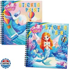 CutteeyFyry 2PCS Paint by Number Sticker Book Travel Activities Essentials fo