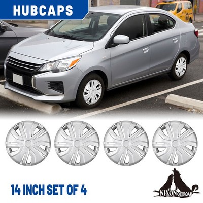 14'' Wheel Covers 4-pack  Snap On Full Hub Caps fit 2014-2026 Mitsubishi Mirage