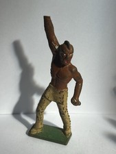 Native American Indian Toy Soldier Vintage Grey Iron with Tomahawk Missing Hand