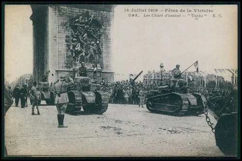cc Military vehicle Tank WWI ww1 war original old c1915-1925 French postcard