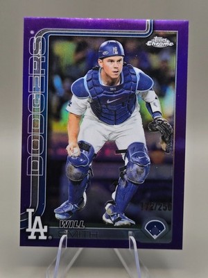 2025 Topps Chrome Will Smith #172/250 - Purple Refractor! Los Angeles Dodgers 