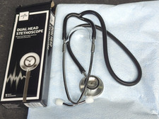 1 Medline Dual-Head Stethoscope Lightweight Aluminium Black - MDS926201