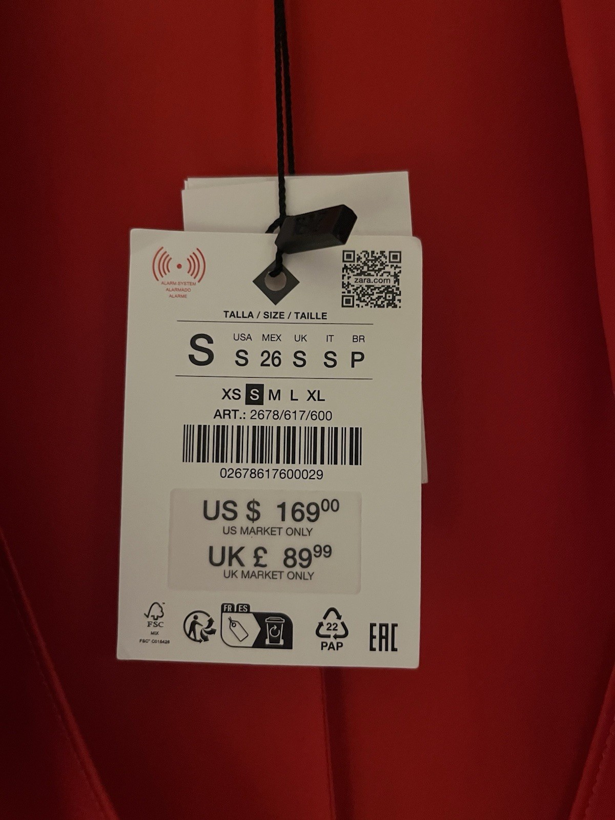 NWT Zara Lingerie Batwing Sleeve Scarf Satin Effect Red Maxi Dress Sz S See Meas thumbnail 9