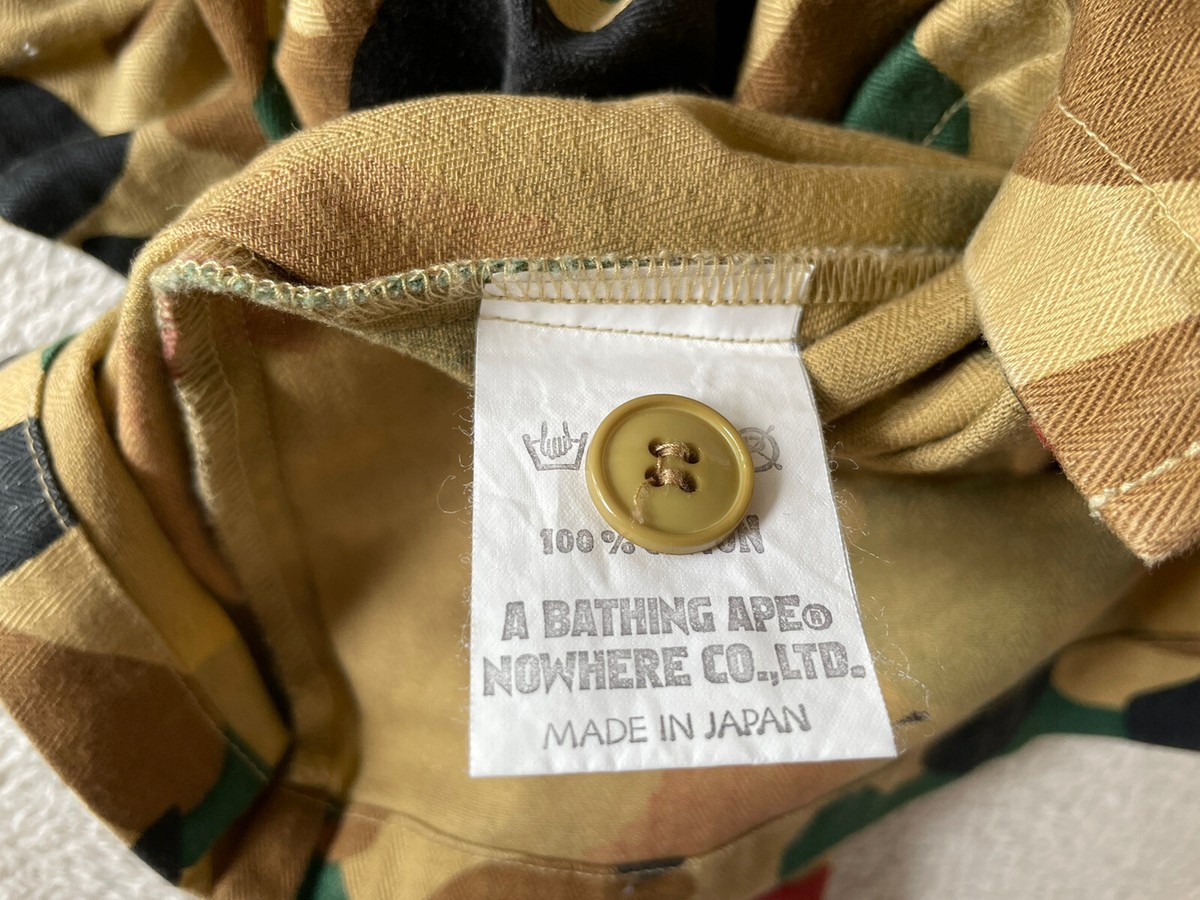 Vintage Bape A Bathing Ape Camo Short sleeve shirt 90s | eBay