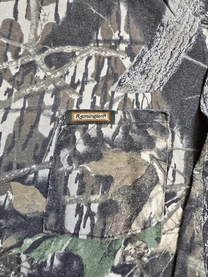 Camiseta Camuflada Caza Roble Mossy Remington Años 90 De Colección L/XL Manga Larga Foto 2 de 4