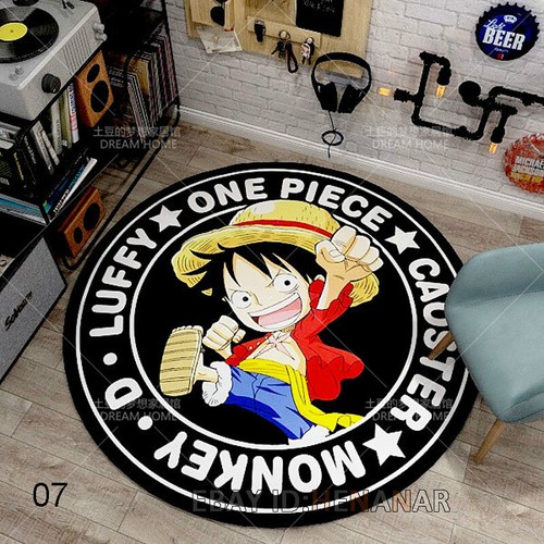 ONE PIECE Carpet Monkey D. Luffy Mat Rug Round Carpet Multi-function Non-slip - Picture 19 of 42