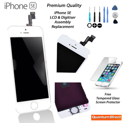 iPhone SE 2016 LCD Digitiser Touch Screen + screen Protector- WHITE