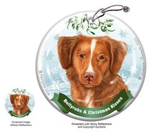Nova Scotia Duck Tolling Ret Bellyrubs and Christmas Kisses Holiday Ornament